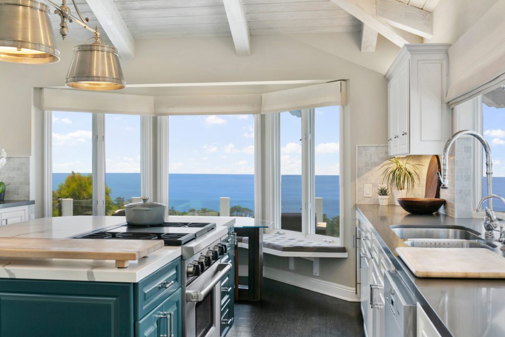Kitchen with ocean views for lease in laguna beach